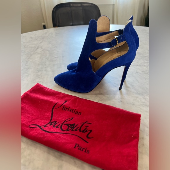 Royal Blue CHRISTIAN LOUBOUTIN 
Veau Velours Canadada 100 Booties - Picture 7 of 10